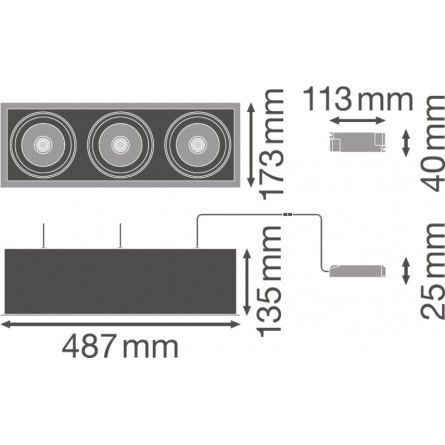 SPOT MULTI 3 x 30W WT/BK
