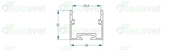 Профиль алюминиевый AL-2528