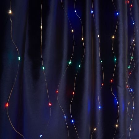 Светодиодная гирлянда CL590 занавес типа Роса 2*2м + 2м мультиколор USB