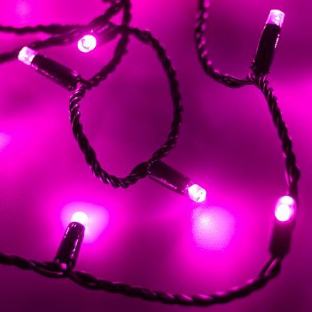 Светодиодная гирлянда ARD-STRING-CLASSIC-10000-BLACK-100LED-FLASH PINK