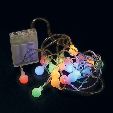 Светодиодная гирлянда CL556 линейная,статичная, мультиколор, 4м + 0.5м с питанием от батареек