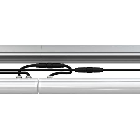 KEO PL-ARH-Линия М 1 пикс. RGBW DMX 18 1000мм (Профиль, козырек, транзитное штепсельное подключение) 48V DC