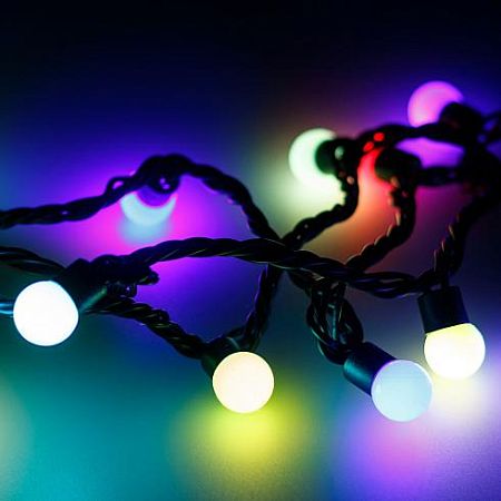 Светодиодная гирлянда ARD-BALL-PRO-D17.5-10000-BLACK-100LED RGB
